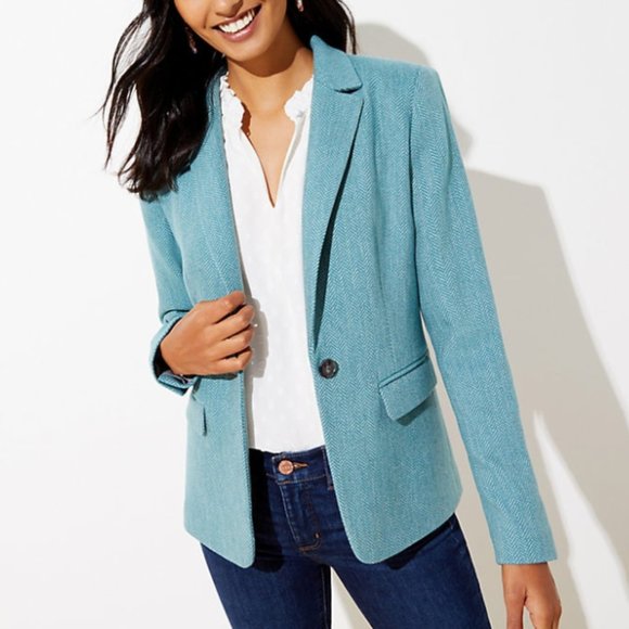 LOFT Jackets & Blazers - NWT LOFT Herringbone Modern Blazer